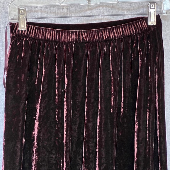Eileen Fisher Skirt Velveteen S Maxi Long Purple Pull on Whimsigoth Dark Fairy - Picture 2 of 6